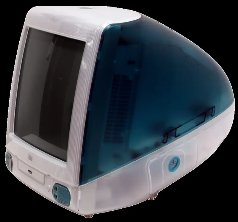 Полупрозрачный голубой iMac G3 Bondi Blue