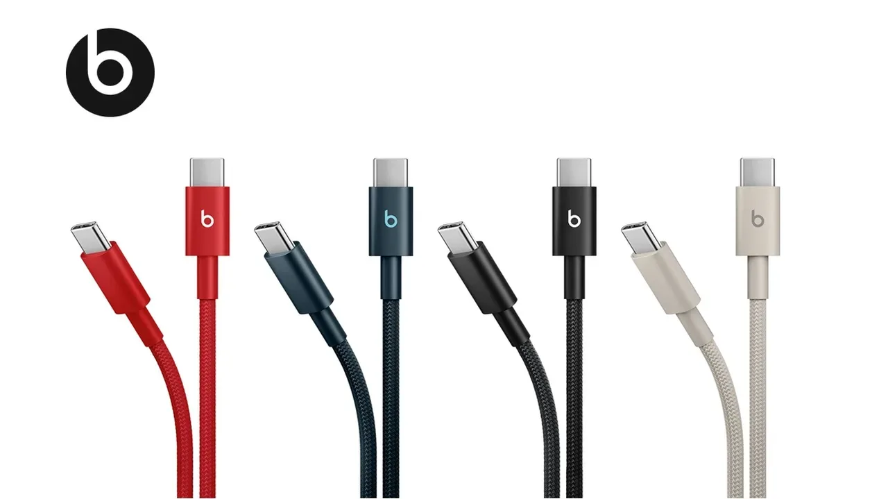 Кабели Beats USB-C во всех четырёх цветах: Rapid Red, Nitro Navy, Bolt Black и Surge Stone