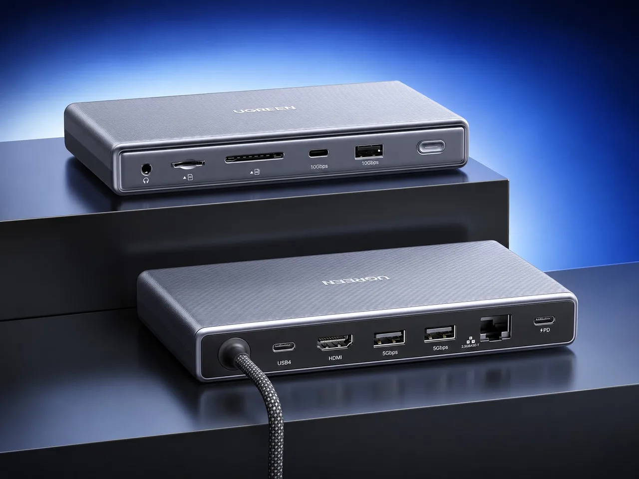 Док-станция Ugreen 11-в-1 USB4: порты спереди и сзади