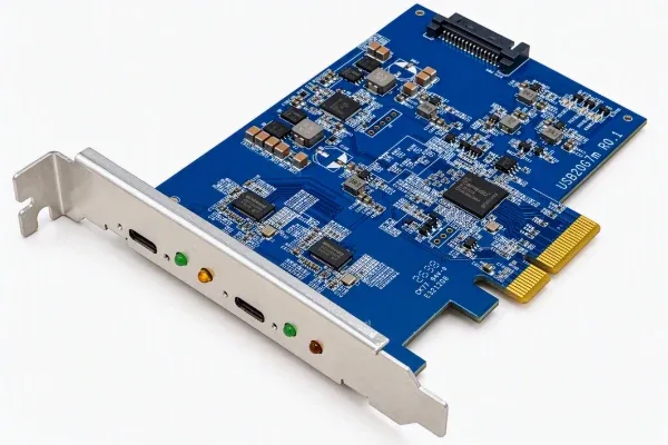 Референсная плата Infineon PCI Express Gen4 x4 с двумя портами USB-C для USB 20 Гбит/с